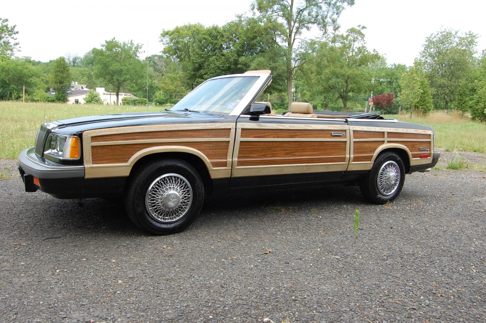 1986 /Tan Leather Chrysler LeBaron Convertible (1C3BC55E3GG) with an 2.2L L4 SOHC 8V TURBO engine, Automatic transmission, located at 6528 Lower York Road, New Hope, PA, 18938, (215) 862-9555, 40.358707, -74.977882 - Very clean 1986 Chrysler LeBaron Town+Country Woodie Convertible, powered by a 2.2 Liter turbo charged engine, automatic transmission, tilt wheel, cruise control, black paint, black power top, tan leather interior, good clean original condition, power drivers seat, power windows, locks, wire wheel - Photo#1