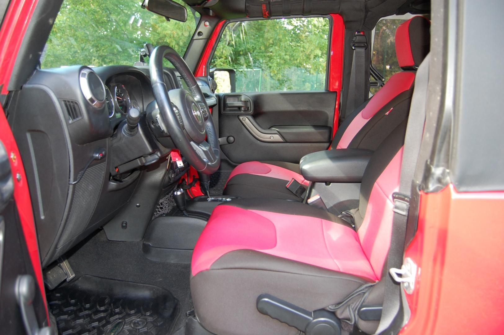 2013 RED /Black cloth Jeep Wrangler Sport (1C4AJWAG2DL) with an 3.6L V6 DOHC 24V FFV engine, Automatic transmission, located at 6528 Lower York Road, New Hope, PA, 18938, (215) 862-9555, 40.358707, -74.977882 - Here for sale is a very cool 2013 Jeep Wrangler sport 2 door. Under the hood is a strong running 3.6 liter V6 which puts power to 2 or 4 wheels via a smooth shifting automatic transmission. Features include; Black cloth interior with red/black seat covers, 2 keys, remote start system, cruise contr - Photo#13