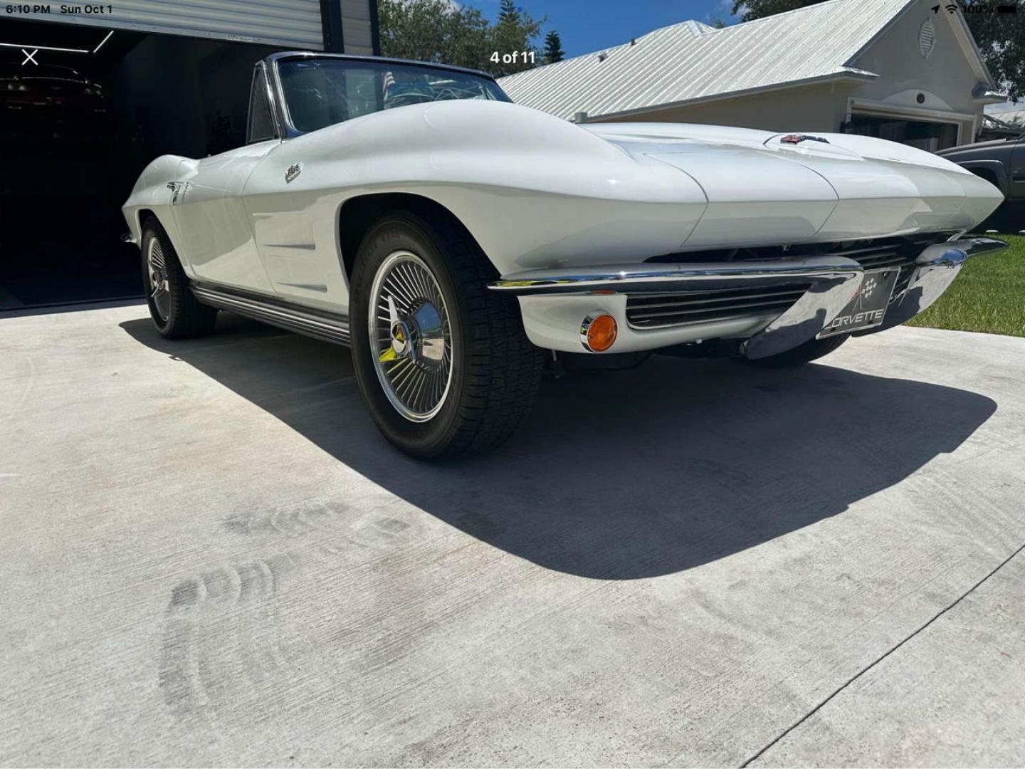 1964 White /Black Leather Chevrolet Corvette (40867S10657) with an 350Ci engine, 4 speed manual transmission, located at 6528 Lower York Road, New Hope, PA, 18938, (215) 862-9555, 40.358707, -74.977882 - Photo#2