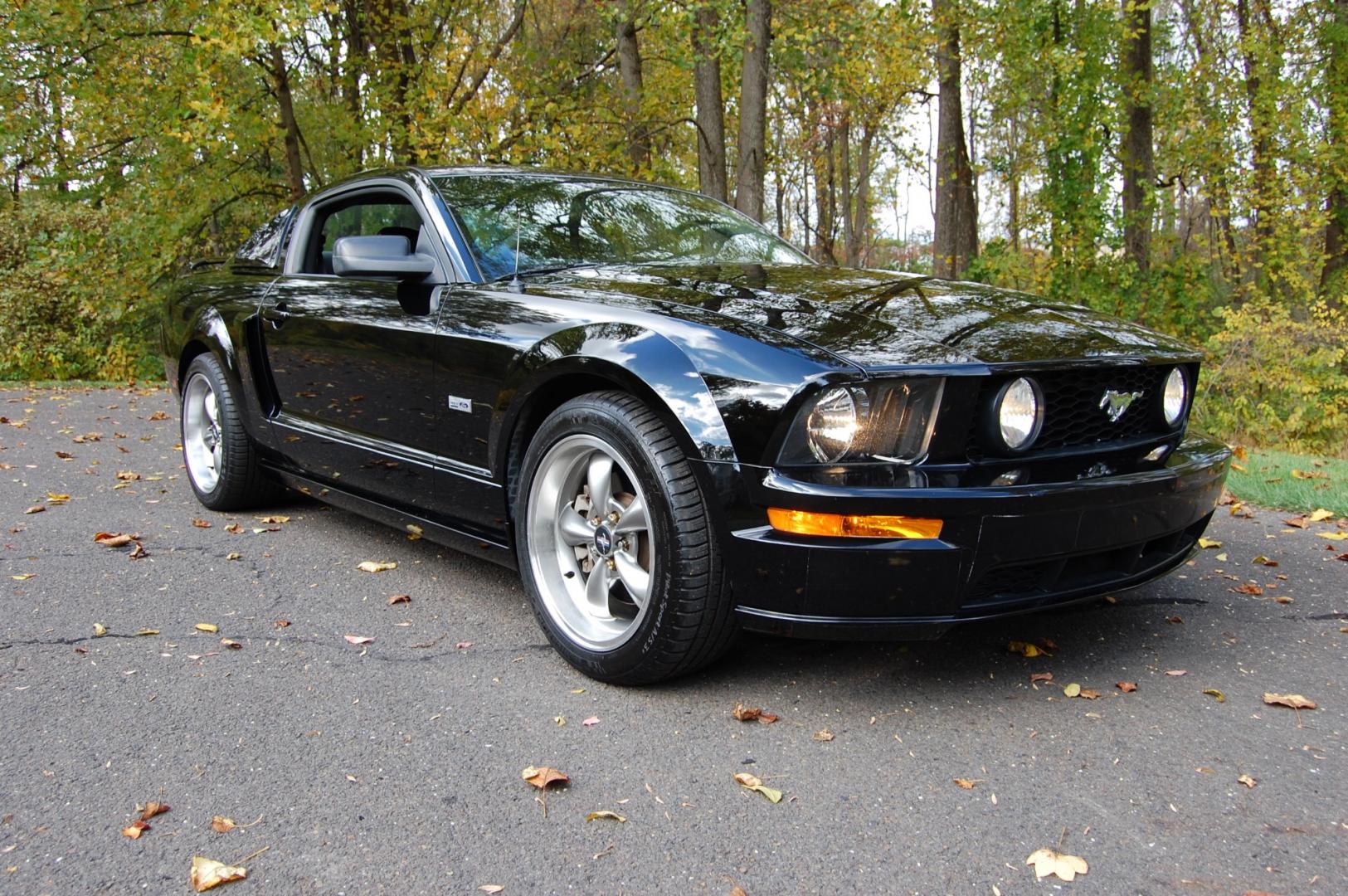 2005 Black /Black leather Ford Mustang GT Premium Coupe (1ZVHT82H455) with an 4.6L V8 SOHC 24V engine, 5 Speed Manual transmission, located at 6528 Lower York Road, New Hope, PA, 18938, (215) 862-9555, 40.358707, -74.977882 - Here we have a beautiful Ford Mustang GT, only 25k original miles, a 4.6L V8 putting power to the rear wheels via a manual 5 speed transmission. The interior offers black leather, keyless entry, heat, A/C, AM/FM/CD/AUX radio, tilt steering wheel, cruise control, power windows, power locks and pow - Photo#10