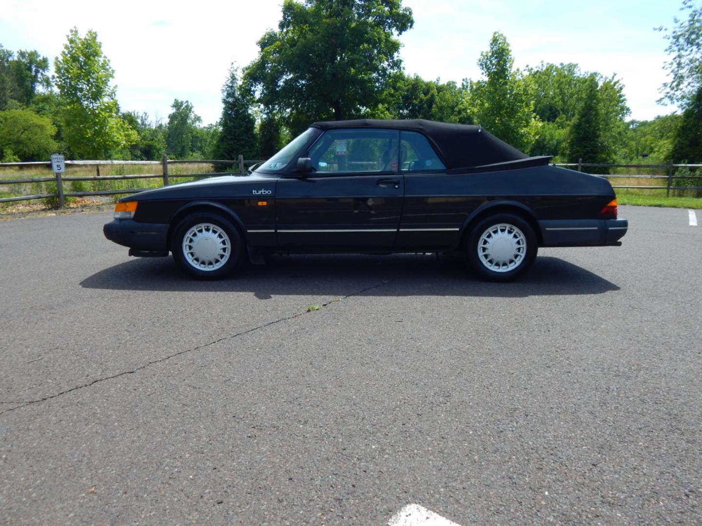 1989 Black /Tan Leather Saab 900 Turbo convertible (YS3AT76L0K7) with an 2.0L L4 DOHC 16V TURBO engine, 3-Speed Automatic transmission, located at 6528 Lower York Road, New Hope, PA, 18938, (215) 862-9555, 40.358707, -74.977882 - Here we have a Saab 900 Turbo with a 2.0L 4 cylinder Turbo engine putting power to the front wheels via an automatic transmission. Options include: tan leather, heat, mobile phone comes with car, heated drivers seat, power convertible top, power windows, power mirrors, 15 inch alloy wheels and seats - Photo#3