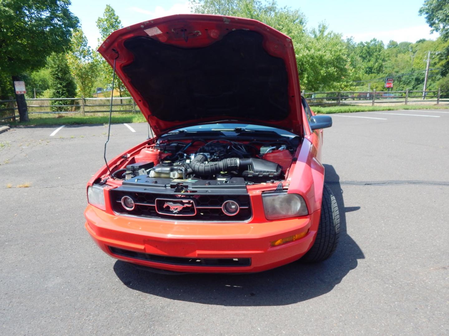 2006 RED /Black Cloth Ford Mustang V6 Deluxe Coupe (1ZVFT80N965) with an 4.0L V6 SOHC 12V engine, Automatic transmission, located at 6528 Lower York Road, New Hope, PA, 18938, (215) 862-9555, 40.358707, -74.977882 - Here we have a 2006 Ford Mustang with a 4.0L V6 putting power to the rear wheels via a smooth shifting automatic transmission. Options include: black cloth, AM/FM/CD/AUX radio, cruise control, tilt steering wheel, power windows/locks/mirrors, power sliding drivers seat, moonroof, rear spoiler and 17 - Photo#21