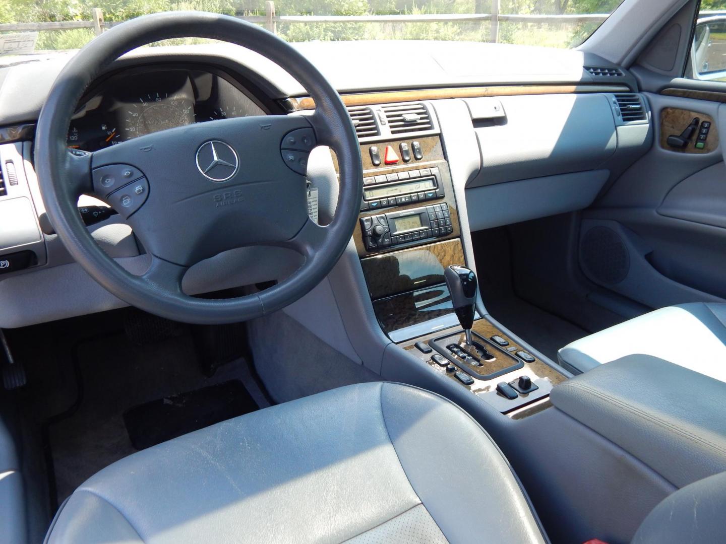 2002 Silver /Gray Leather Mercedes-Benz E-Class E320 (WDBJF65J22B) with an 3.2L V6 SOHC 18V engine, 5-Speed Automatic Overdrive transmission, located at 6528 Lower York Road, New Hope, PA, 18938, (215) 862-9555, 40.358707, -74.977882 - Here we have a beautiful 2002 E320 with a 3.2L V6 putting power to the rear wheels via a smooth shifting automatic transmission. Options include: gray leather, birds eye maple wood trim, dual power seats, dual memory seats, power windows/locks/mirrors, AM/FM/CD/TAPE radio, sunroof, dual climate cont - Photo#12