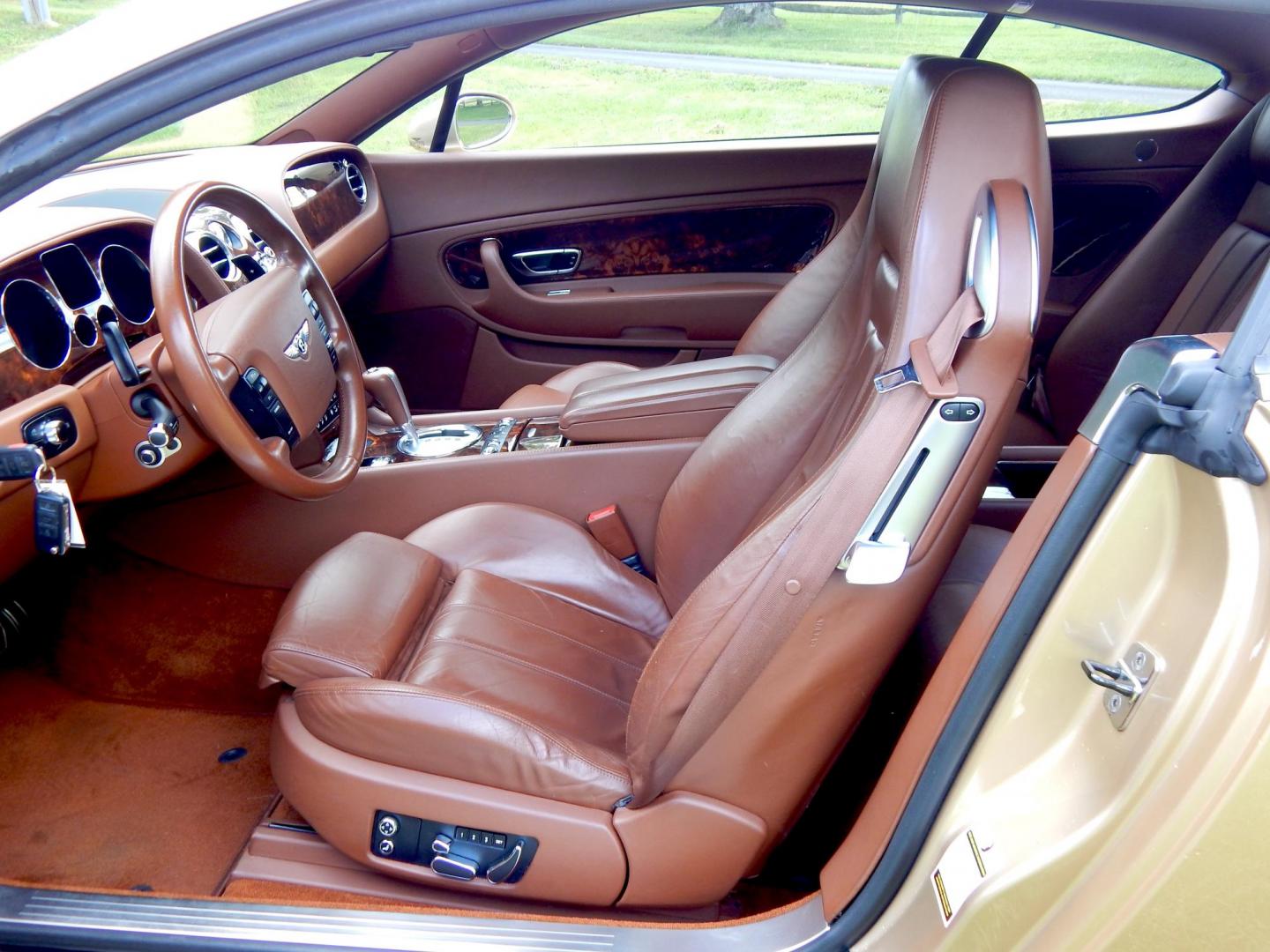 2005 Gold /Saddle Leather Bentley Continental GT Coupe (SCBCR63W25C) with an 6.0L W12 DOHC 48V TURBO engine, 6-Speed Automatic Overdrive transmission, located at 6528 Lower York Road, New Hope, PA, 18938, (215) 862-9555, 40.358707, -74.977882 - Here for sale is a very clean 3 owner 2005 Bentley Continental GT.....Gold paint with Saddle leather interior, All Wheel Drive is powered by a 6.0 Liter W 12 twin turbo engine, automatic or self shift transmission, dual, heated power front seats, tilt wheel, cruise control, dual climate control, bea - Photo#8