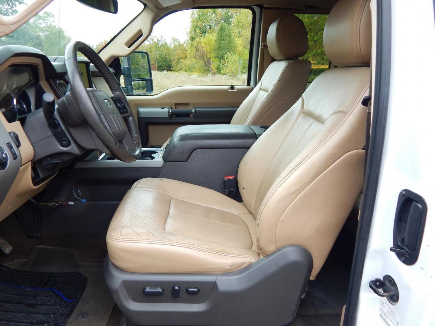 2015 White /Tan Leather Ford F-350 SD Lariat SuperCab Long Bed 4WD (1FT8X3B69FE) with an 6.2L V8 OHV 16V engine, 6-Speed Automatic transmission, located at 6528 Lower York Road, New Hope, PA, 18938, (215) 862-9555, 40.358707, -74.977882 - Here we have a 2015 Ford F350 with a 6.2L V8 putting power to the ground via an automatic 4x4 transmission. This truck comes ready for the snow with a 8 foot Western Pro-Plow Series 2 snow plow and a Meyer Salter. Options include: tan leather, dual power seats, dual climate, AM/FM/CD/SIR/BLUETOOTH r - Photo#8