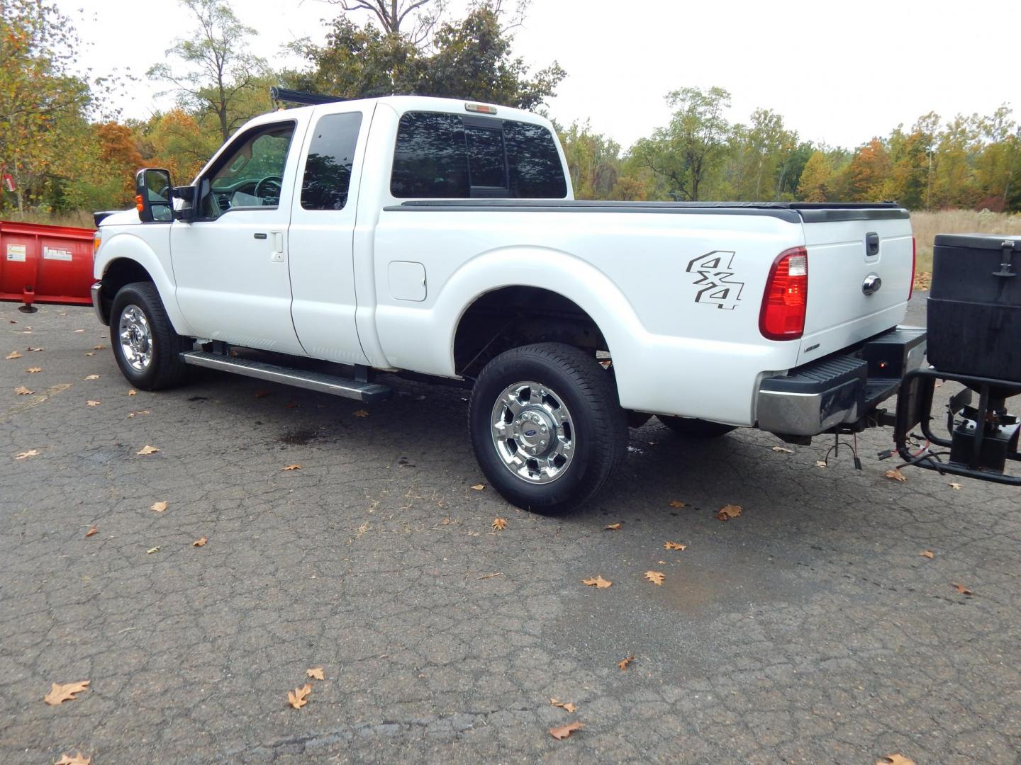 2015 White /Tan Leather Ford F-350 SD Lariat SuperCab Long Bed 4WD (1FT8X3B69FE) with an 6.2L V8 OHV 16V engine, 6-Speed Automatic transmission, located at 6528 Lower York Road, New Hope, PA, 18938, (215) 862-9555, 40.358707, -74.977882 - Here we have a 2015 Ford F350 with a 6.2L V8 putting power to the ground via an automatic 4x4 transmission. This truck comes ready for the snow with a 8 foot Western Pro-Plow Series 2 snow plow and a Meyer Salter. Options include: tan leather, dual power seats, dual climate, AM/FM/CD/SIR/BLUETOOTH r - Photo#2