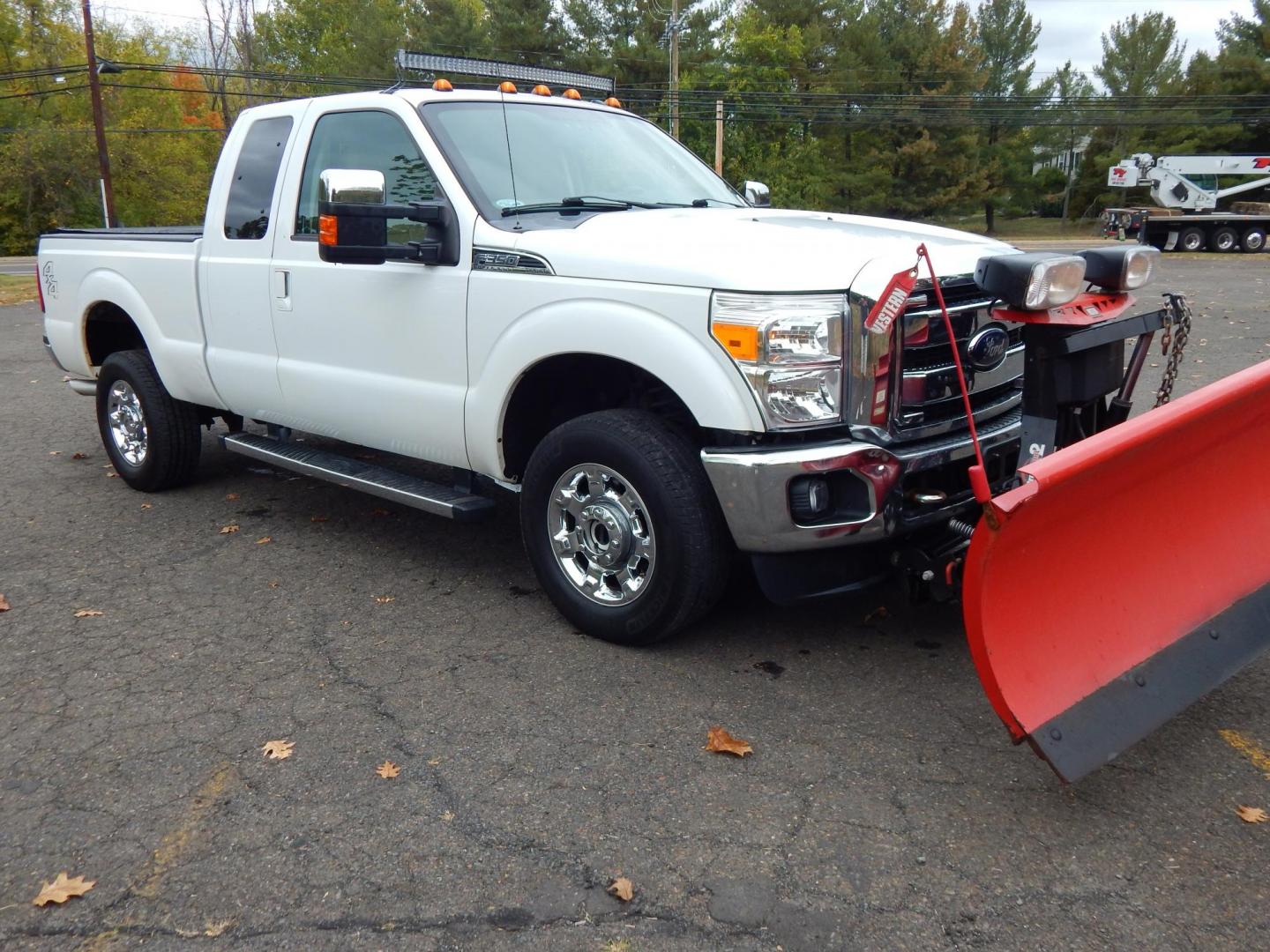 2015 White /Tan Leather Ford F-350 SD Lariat SuperCab Long Bed 4WD (1FT8X3B69FE) with an 6.2L V8 OHV 16V engine, 6-Speed Automatic transmission, located at 6528 Lower York Road, New Hope, PA, 18938, (215) 862-9555, 40.358707, -74.977882 - Here we have a 2015 Ford F350 with a 6.2L V8 putting power to the ground via an automatic 4x4 transmission. This truck comes ready for the snow with a 8 foot Western Pro-Plow Series 2 snow plow and a Meyer Salter. Options include: tan leather, dual power seats, dual climate, AM/FM/CD/SIR/BLUETOOTH r - Photo#3