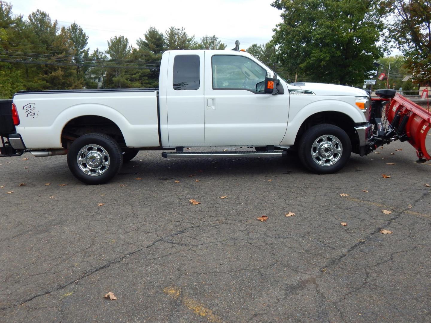 2015 White /Tan Leather Ford F-350 SD Lariat SuperCab Long Bed 4WD (1FT8X3B69FE) with an 6.2L V8 OHV 16V engine, 6-Speed Automatic transmission, located at 6528 Lower York Road, New Hope, PA, 18938, (215) 862-9555, 40.358707, -74.977882 - Here we have a 2015 Ford F350 with a 6.2L V8 putting power to the ground via an automatic 4x4 transmission. This truck comes ready for the snow with a 8 foot Western Pro-Plow Series 2 snow plow and a Meyer Salter. Options include: tan leather, dual power seats, dual climate, AM/FM/CD/SIR/BLUETOOTH r - Photo#4