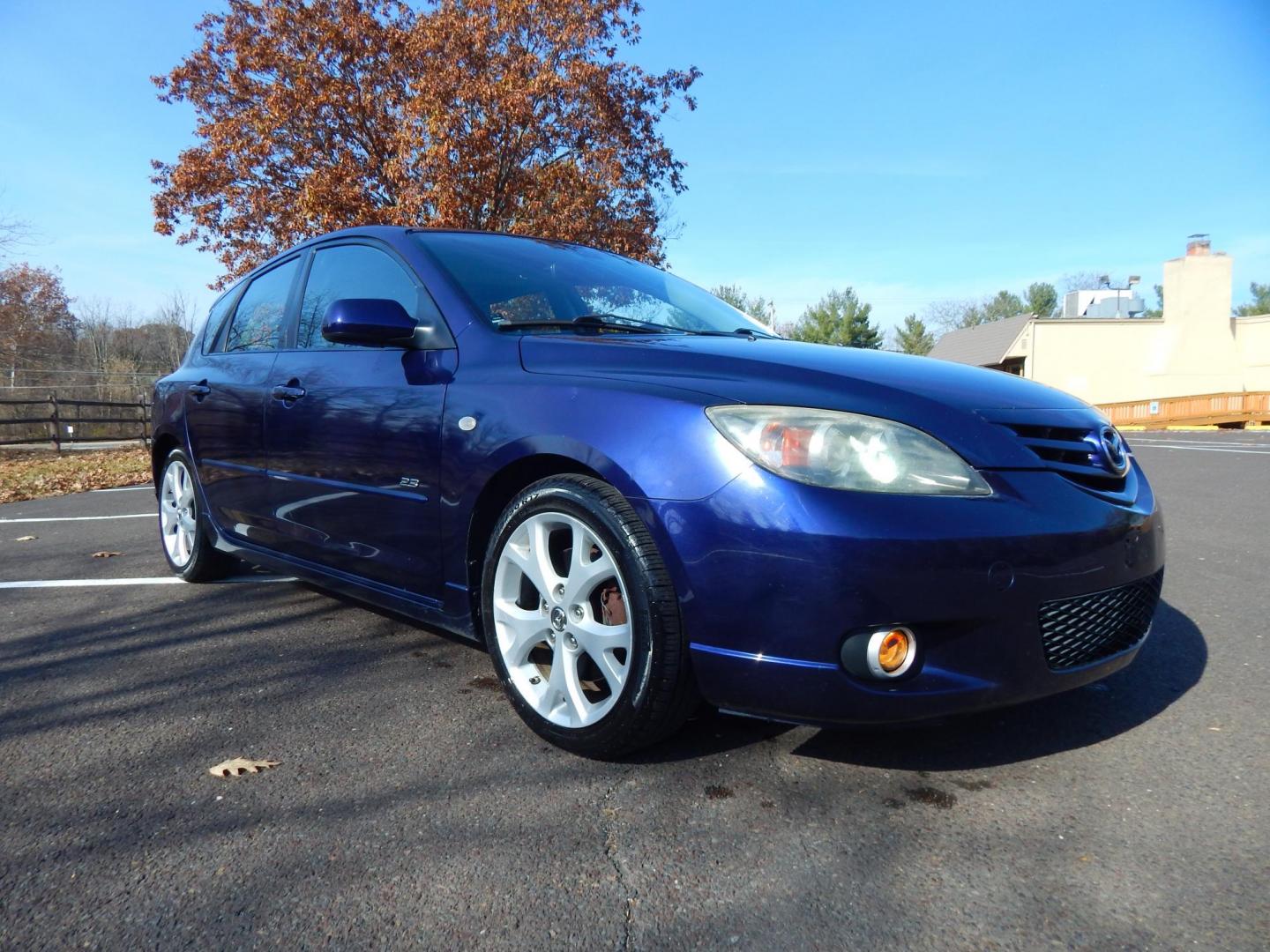 2006 Blue /Black Leather Mazda MAZDA3 s 5-Door (JM1BK344061) with an 2.3L L4 DOHC 16V engine, Automatic transmission, located at 6528 Lower York Road, New Hope, PA, 18938, (215) 862-9555, 40.358707, -74.977882 - Here we have a Mazda Mazda3 S Hatchback with a 2.3L 4 cylinder engine putting power to the front wheels via an automatic transmission. Options include: black leather, heat, A/C, aftermarket radio, sun roof, tilt steering wheel, Bose speakers, cruise control, power windows, power locks, power mirrors - Photo#6